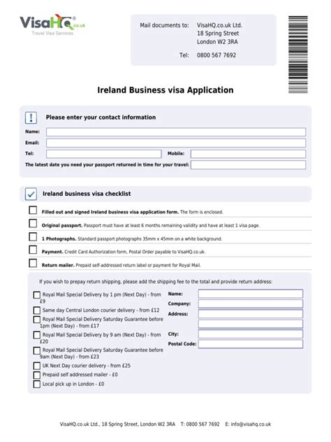 Ireland Business Visa Application India Travel Visa Mail