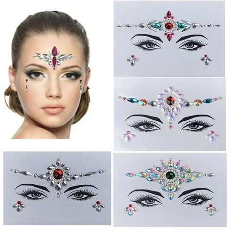 Jewels Festival Party Body Glitter 3d Stickers Adhesive Face Gems