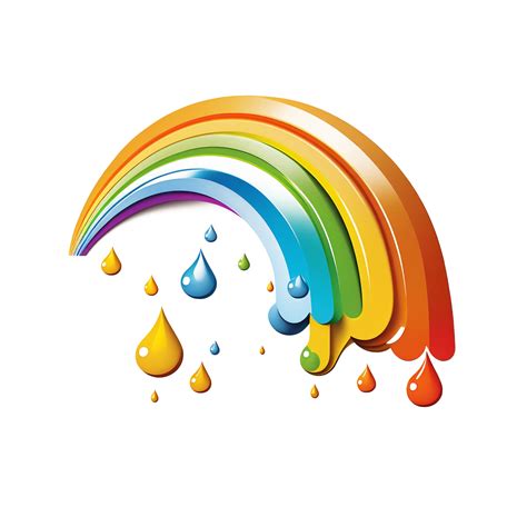 Cartoon Style Rainbow Isolated On Transparent Background Created With Generative Ai Png