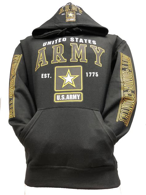 Us Army Hoodie Usa Military Us America Army Black Hooded Etsy