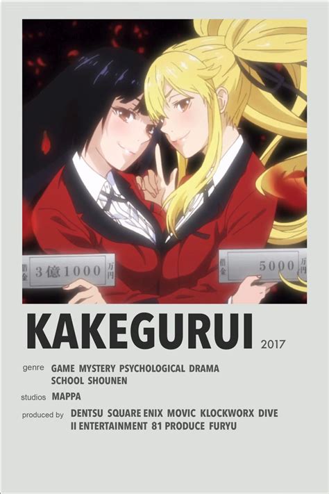 Kakegurui Anime Canvas Anime Titles Anime Printables