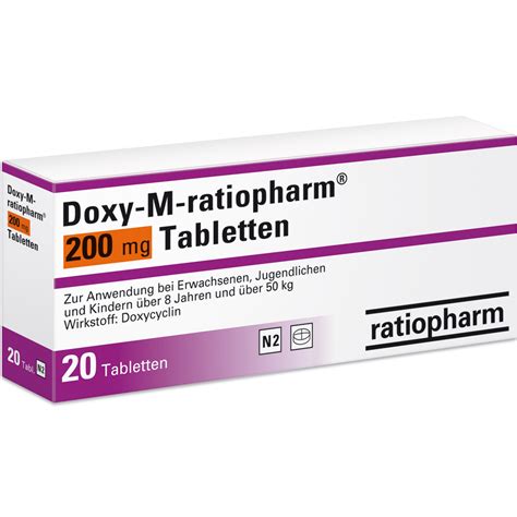 Doxy M Ratiopharm® 200 Mg Tabletten Ratiopharm Gmbh