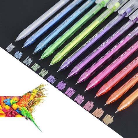 Augsep Colorful Gel Ink Pens Multi Colored Pens 12 Gel Ink Pen 06mm