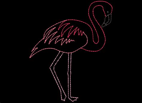 Flamingo Embroidery Design Machine Embroidery Etsy