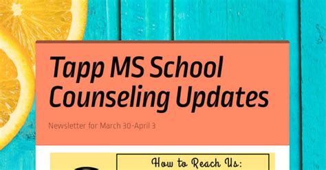 Tapp Ms School Counseling Updates Smore Newsletters