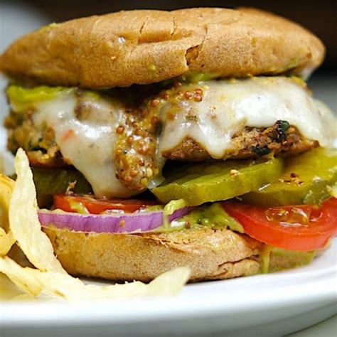 Turkey Burger Turkey Burger With Guacamole Pepper Jack Cheese And