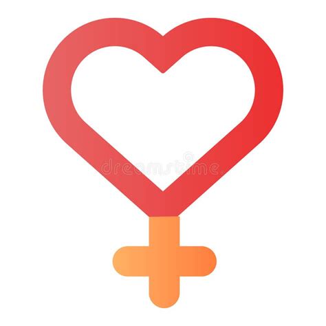 Female Gender Solid Icon Heart Shaped Woman Gender Sign Vector