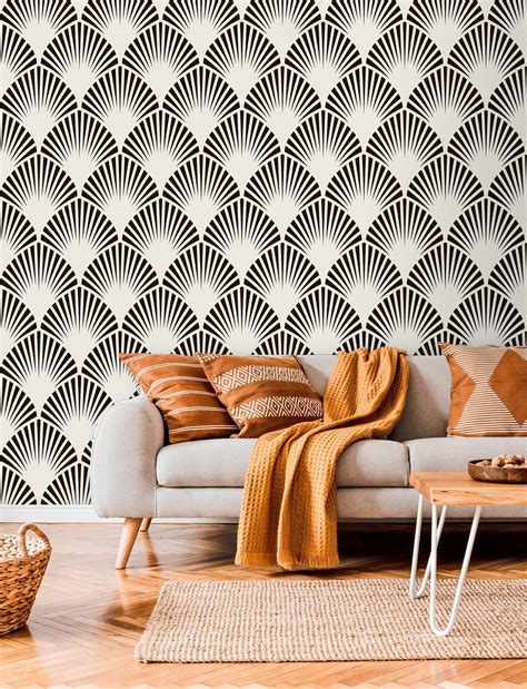 Art Deco Wallpaper Peel And Stick Wall Paper Removable Or Etsy