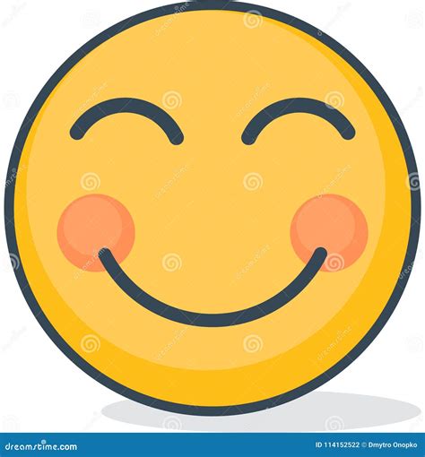 Isolated Satisfied Emoticon Isolated Emoticon Stock Illustration