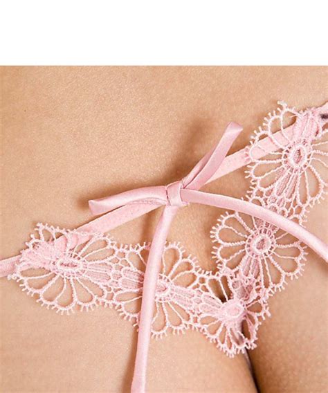 victoria s secret tulle lace and ribbon g string in pale pink designer underwear sale outlet