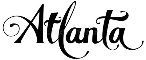 Atlanta Custom Calligraphy Text Stock Vector Illustration Of