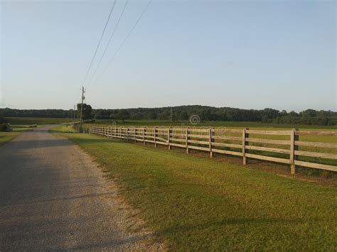 Country Road With A Fence Stock Photo Image Of Country 196135532