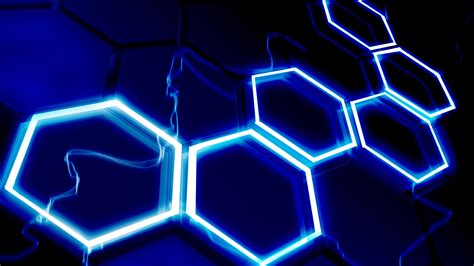 Blue And White Hexagon 4k Hd Abstract Wallpapers Hd Wallpapers Id
