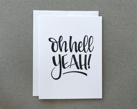 Oh Hell Yeah Greeting Card Funny Card Friend Card Etsy