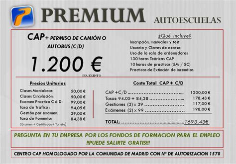 Cap Viajeros En Madrid Autoescuelas Premium