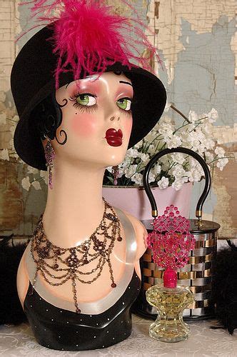 Vintage Style Art Deco Flapper Mannequin Head Vintage Mannequin Dress