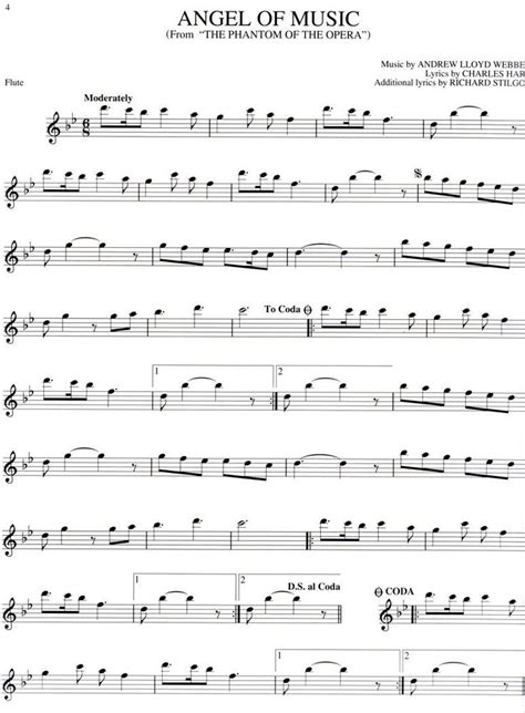 Free Online Flute Sheet Music Phantom Of The Opera Sheet Music