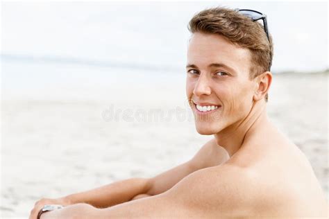 Handsome Man Posing At Beach Stock Photo Image Of Portrait Lifestyle
