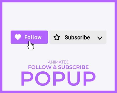 Animated Twitch Follow And Subscribe Pop Up Overlays Light Etsy