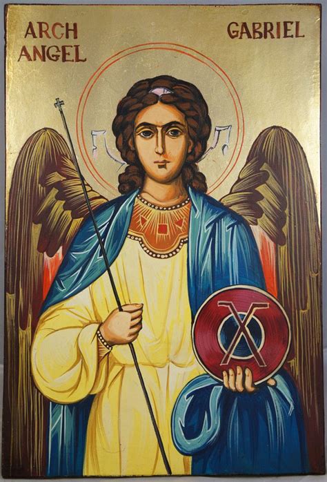 St Archangel Gabriel Hand Painted Icon Archangel Gabriel Orthodox