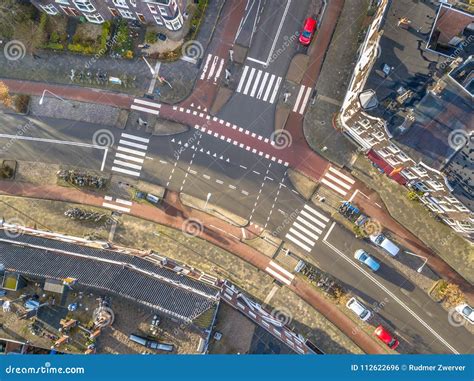 Aerial View Of Intersection Stock Photo Image Of Angle Aerial 112622696