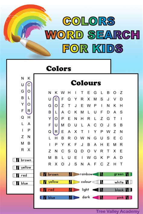 Easy Color Word Search For Kids 2nd Grade Puzzle 2nd Grade Spelling