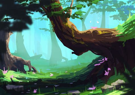 Artstation Forest Concept Art Elise Mathez Environmental Art Forest Art Jungle Art