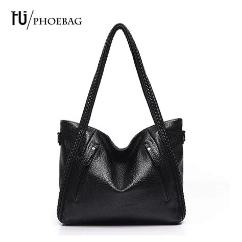 Hjphoebag Fashion Women Soft Bag High Quality Black Ladies Shoulder