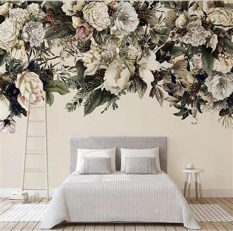 Custom Wallpaper Mural Modern Floral Wallcovering Nordic Bvm Home