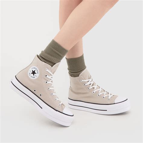 Womens Stone Converse Chuck Taylor All Star Lift Hi Trainers Schuh