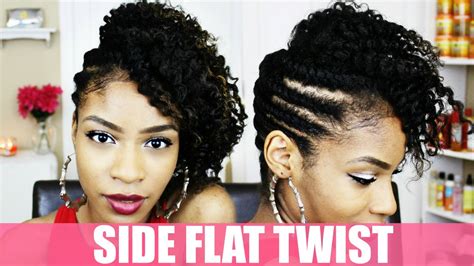 Side Flat Twist Hairstyle On Natural Hair Youtube