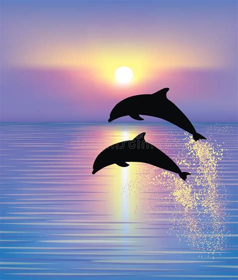 Dolphins Jumping Out Of The Water At Sunset Drawings Firesliponvans