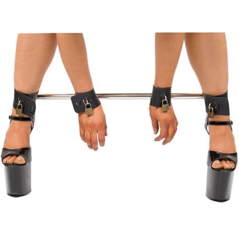 Bondara Spreader Bar With Four Faux Leather Padlocked Cuffs Love Toys