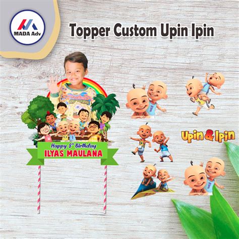 Upin Ipin Cake Toppername And Photo Cake Toppercharacter Cake Topper