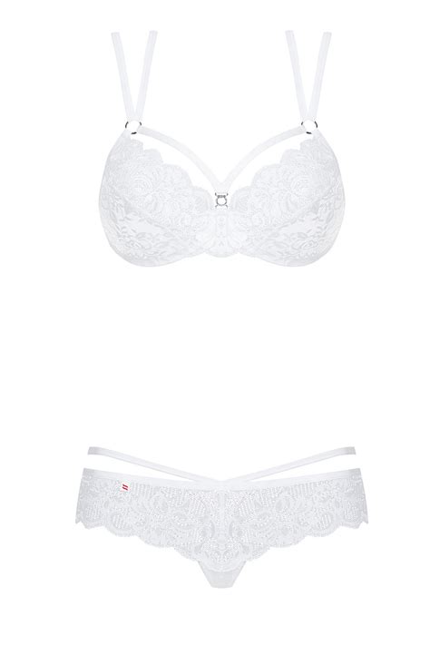 Obsessive Sexy Lace Bra Thong Set 860 Set 2 White White