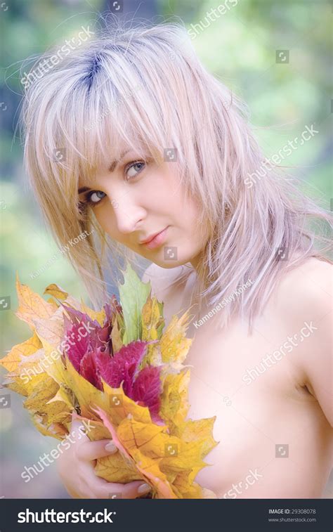 Portrait Naked Woman Autumnal Leaves Stock Photo 29308078 Shutterstock