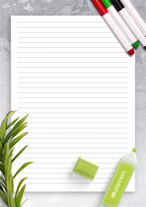 Download Printable Lined Paper Template Narrow Ruled 14 Inch Pdf