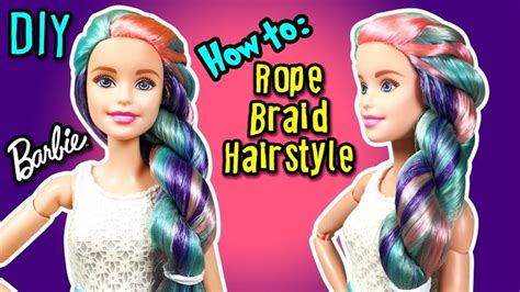 How To Rope Braid Hairstyle With Barbie Doll Diy Doll Hairstyles