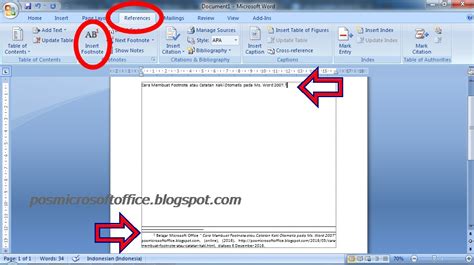 Cara Membuat Footnote Atau Kaki Catatan Otomatis Pada Ms Word