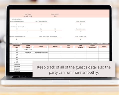 Bachelorette Party Planning Excel Spreadsheet Template Etsy Australia