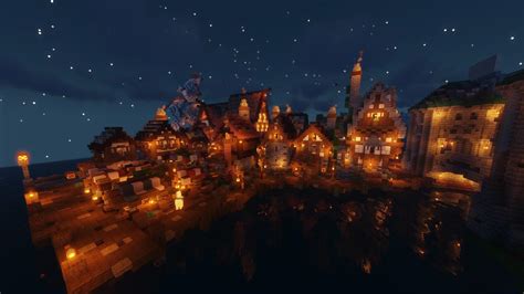 Shader View Of My Medieval Towns Fishing District Rminecraft