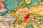 Múnich, Alemania en el mapa vintage de Europa — Foto de stock ...