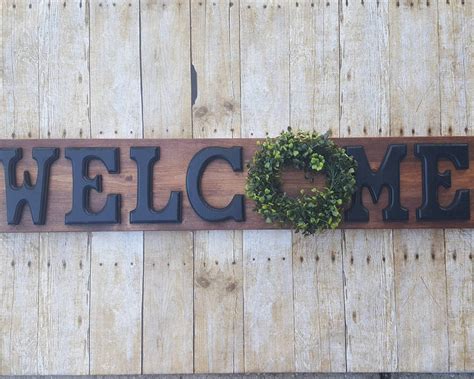 Welcome sign outside welcome sign horizontal welcome sign | Etsy | Welcome sign, Red mahogany ...
