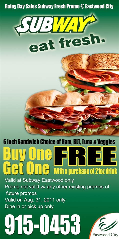 Its A Beautiful Life Buy One Get One Free Subway Eastwood Branch