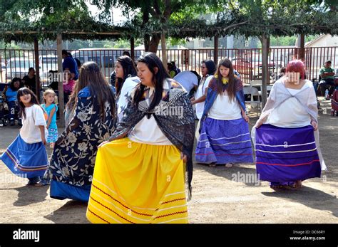 Young Women Of The Salt River Maricopa Pima Tribes Dancing At The Cupa