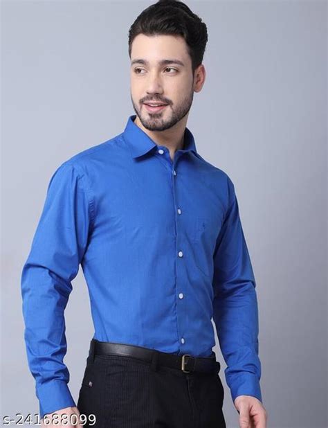 Royal Blue Formal Shirts For Men