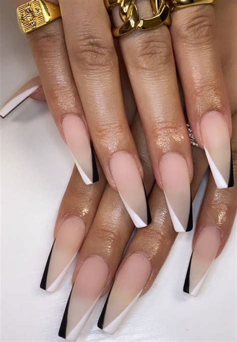 Stylish Nail Art Design Ideas To Wear In Black Nude And White