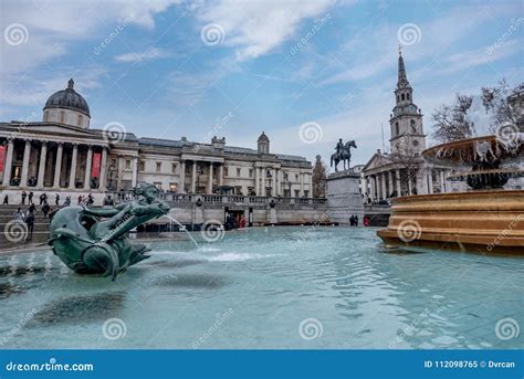 The Fountain In Trafalgar Square In London Uk Editorial Image Image