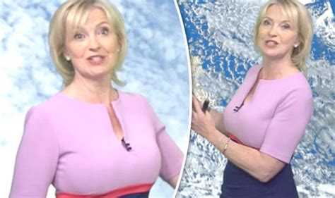 Carol Kirkwood Highlights Ample Assets In Curve Hugging Lilac Dress