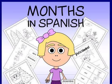 Spanish Months Vocabulary Sheets Worksheets And Matching Game
